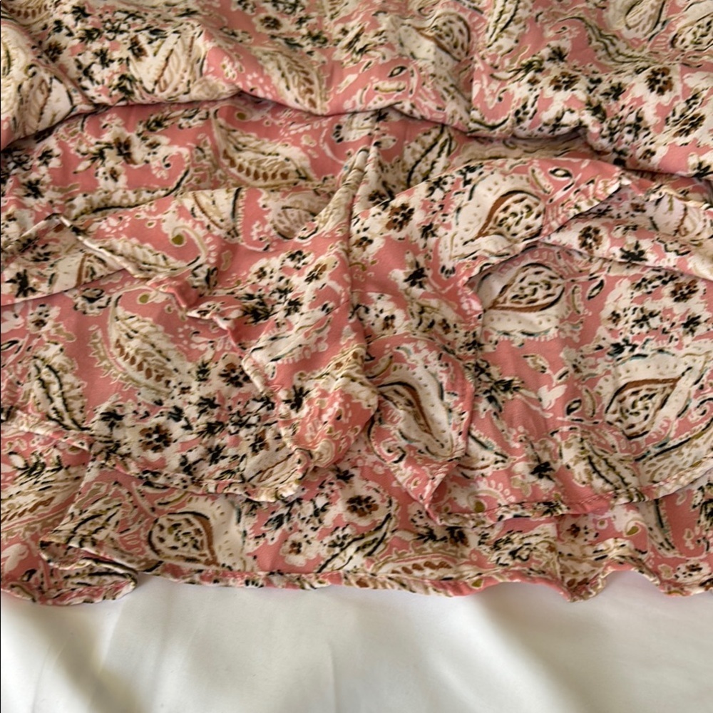 Zara Vibrant White and Orange Midi Skirt Size S - Picture 8 of 8